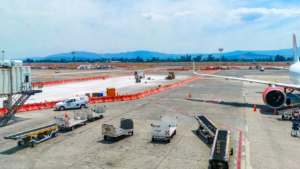 Photo showing works done on the expansion of airport