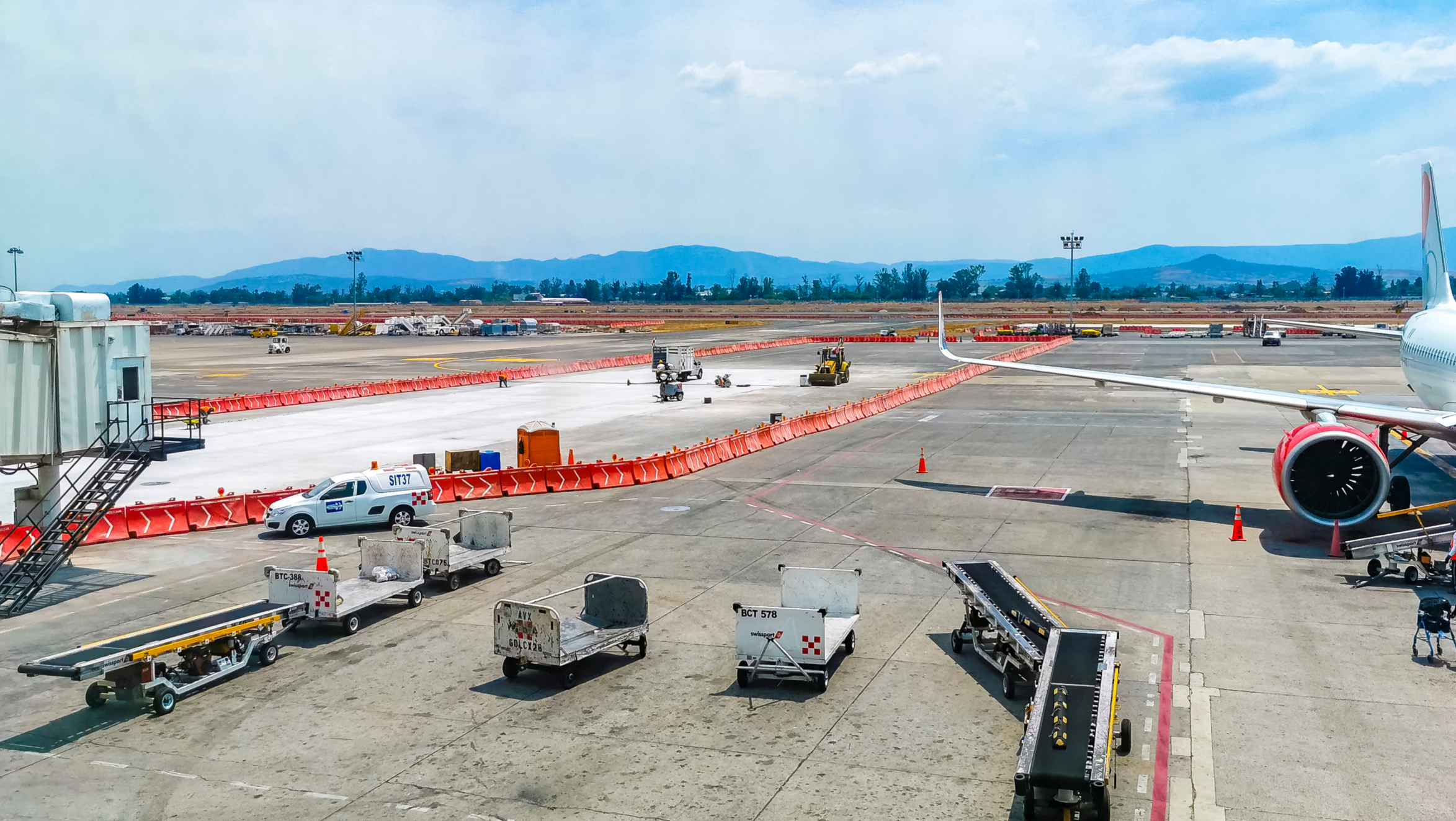 Photo showing works done on the expansion of airport
