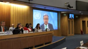 Photo of a International Maritime Organisation meeting at the main hall in London UK