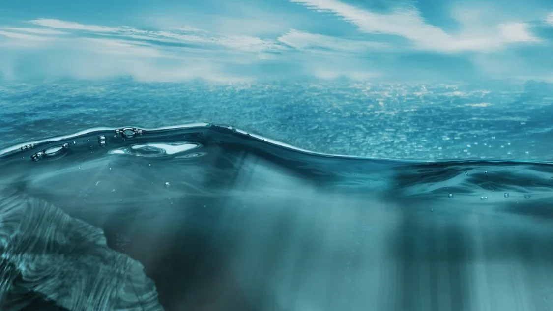 Underwater in the ocean with sun rays