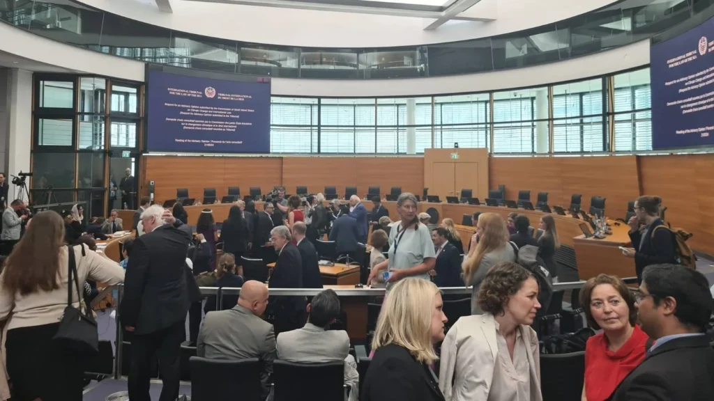 People gathering at the readings of the advisory opinion