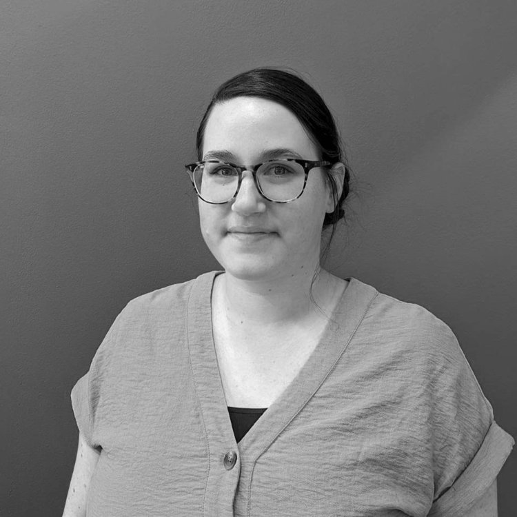 Black and white image of Leona Kadijevic, Multimedia Content Producer at Opportunity Green.