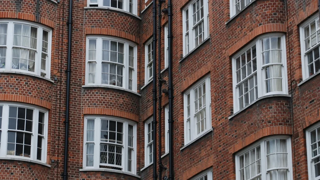 Red brick building with windows