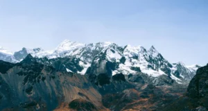 photo of panormaic view of peaks and glaciers