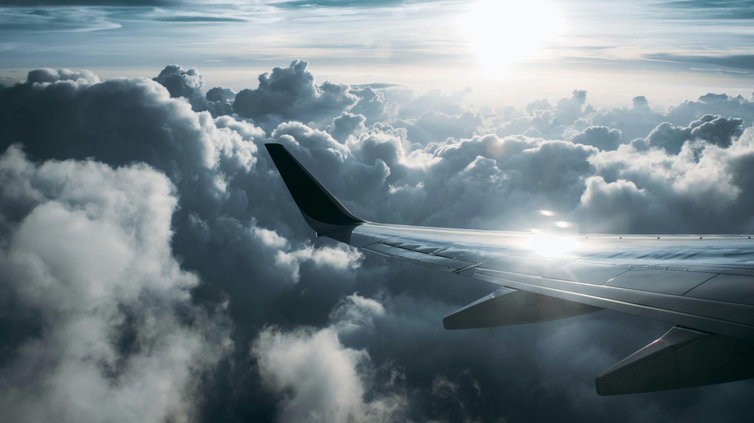 Airplane in the coulds