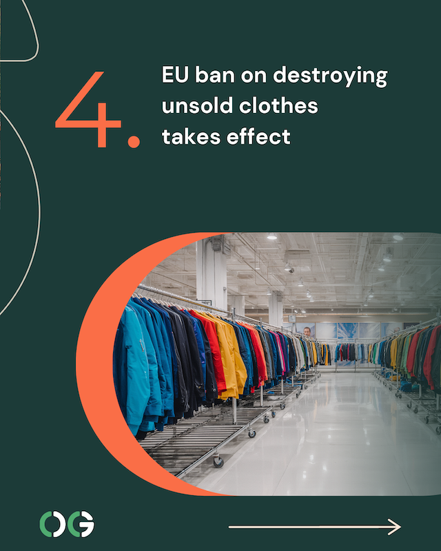 4. EU ban on destroying unsold clothes takes effect