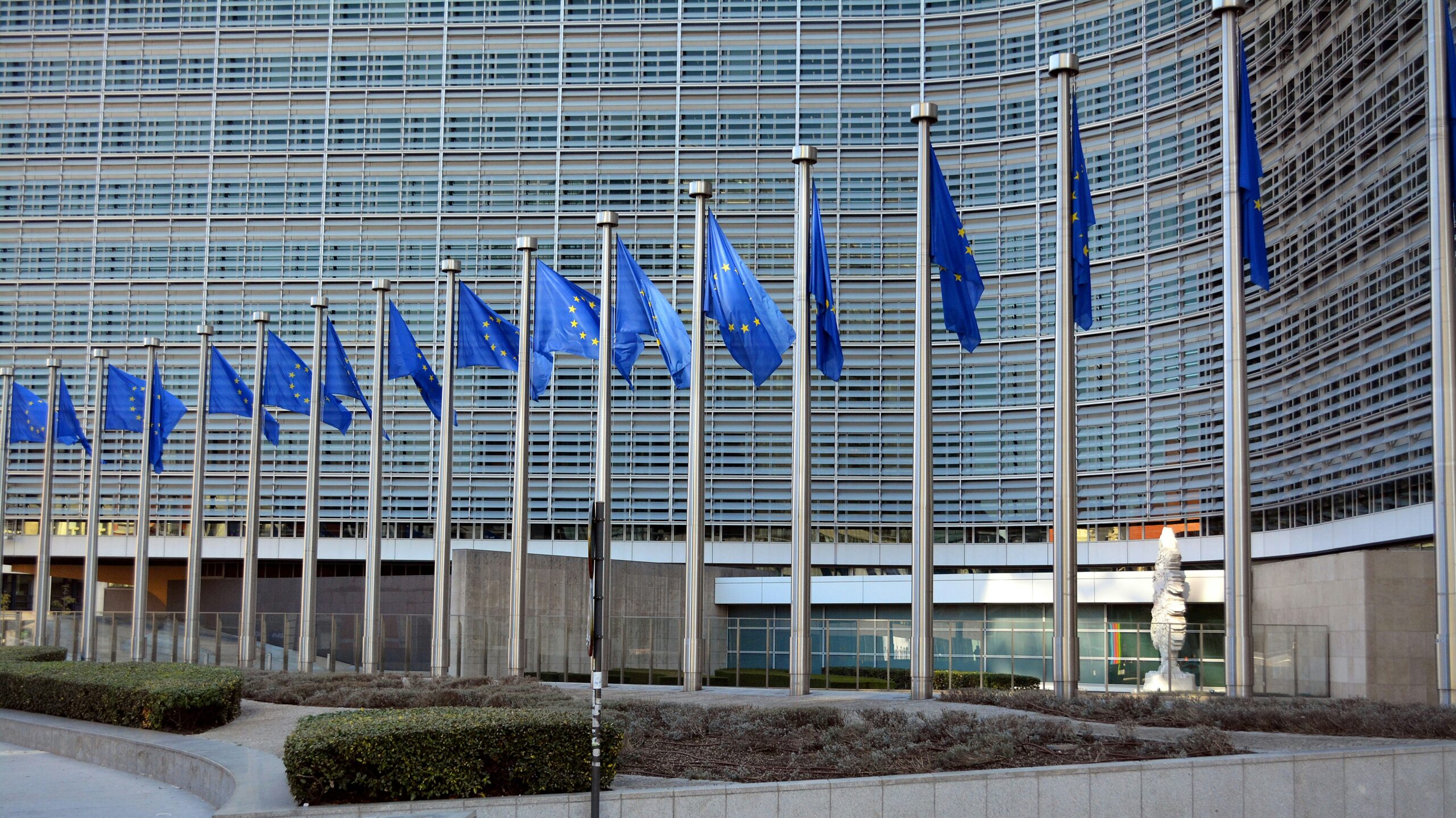 EU flags at the European Commission