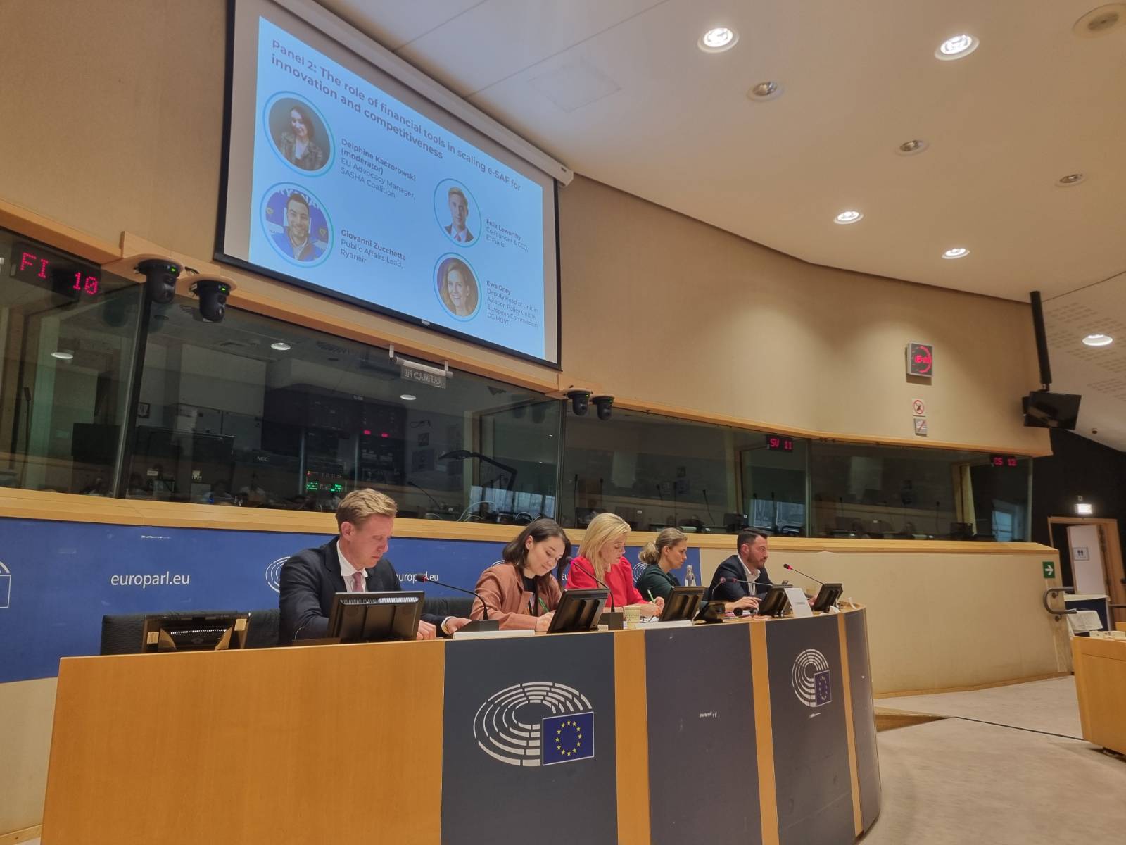 Inside the European Parliament at a roundtable debate
